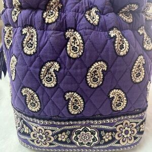 Vera Bradley Simply Violet Quilted Cotton Bucket Drawstring Bag Tote